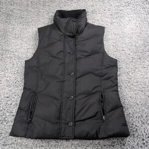 Banana Republic Vest Men Medium Black Puffer Down Full Zip Outdoor Preppy Casual